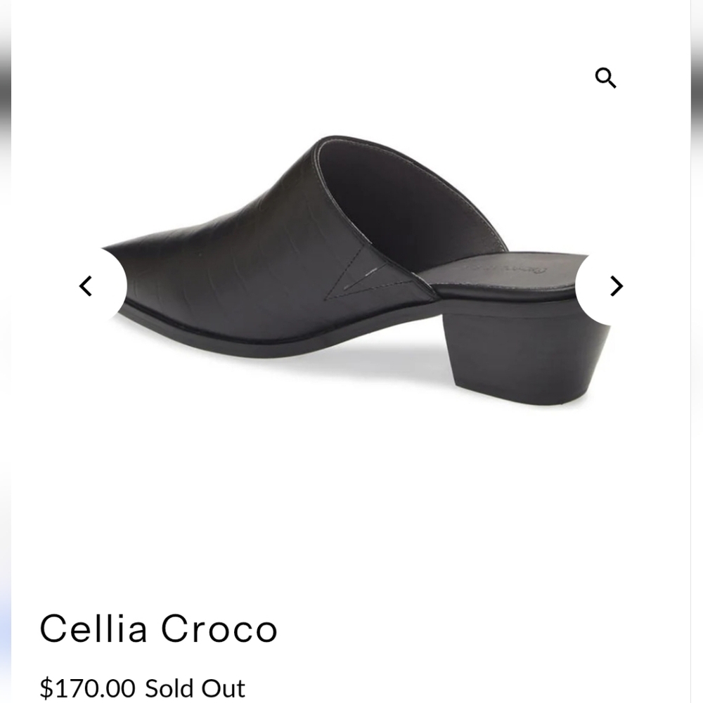 New Chocolat Blu Black Textured Cellia Croco Mules 6, 7.5 - Picture 3 of 9